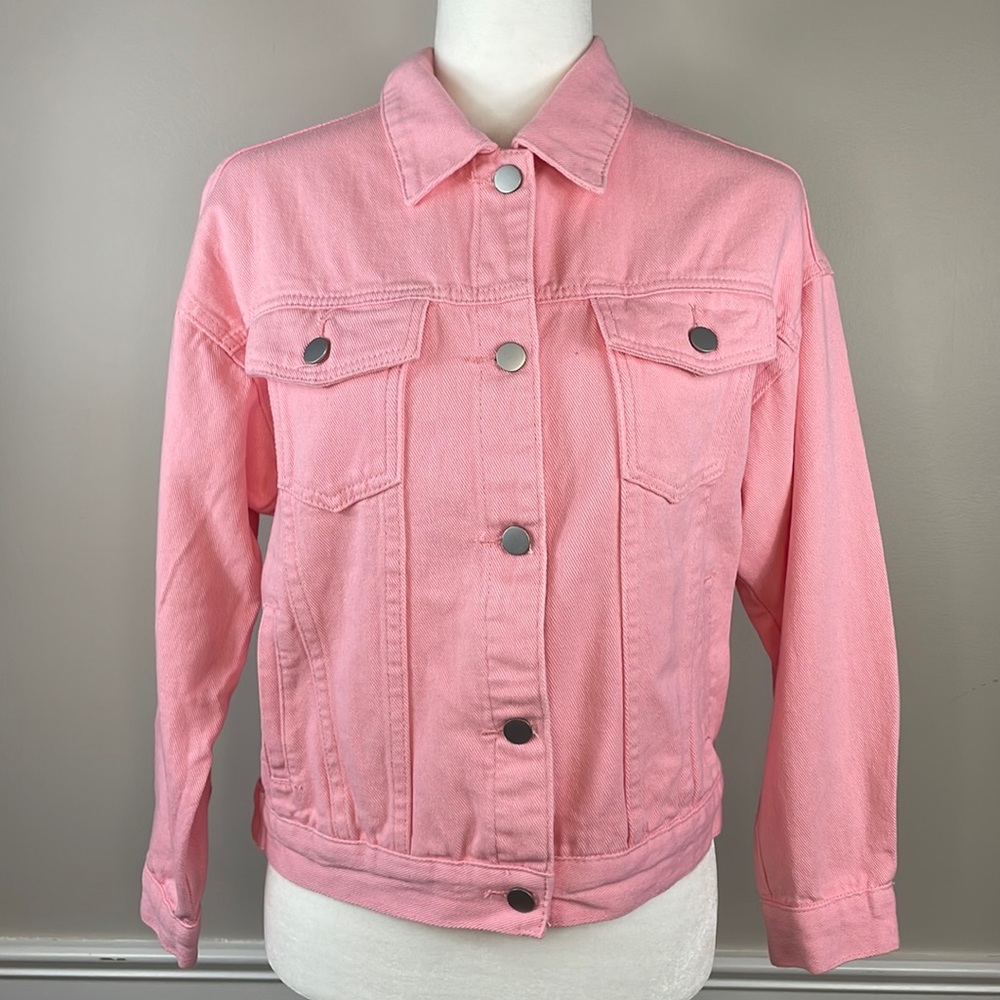 Goodnight Macaroon Collared Denim Jacket